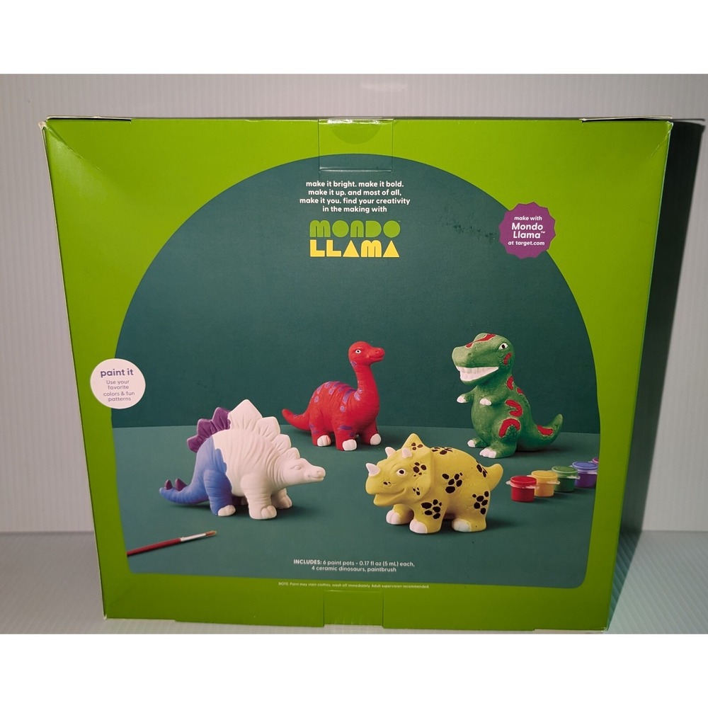Mondo Llama Paint-Your-Own Ceramic Dinosaurs Kit - New In Box (NIB)